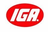 A red oval with the word iga written in white.